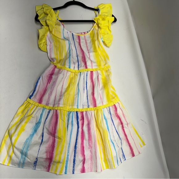 ALDEN ADAIR MULTICOLOR RUFFLE SLEEVES MINI DRESS SIZE S - Picture 7 of 11